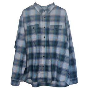 PATAGONIA Light Weigth Taditional Flannel Button Up Shirt XL Blue Grey Plaid